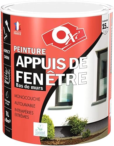 Oxi OXSAF1BL15 Peinture appuis fenêtre 1 L Blanc