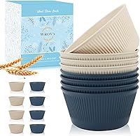 Vista 70 de Wrova Wheat Straw Bowl Sets of 8,Unbreakable Cereal Bowl 26 OZ,Microwave and Dishwasher Safe Bowls,Bowl Sets suitable for Cereal,Salad,Snack and