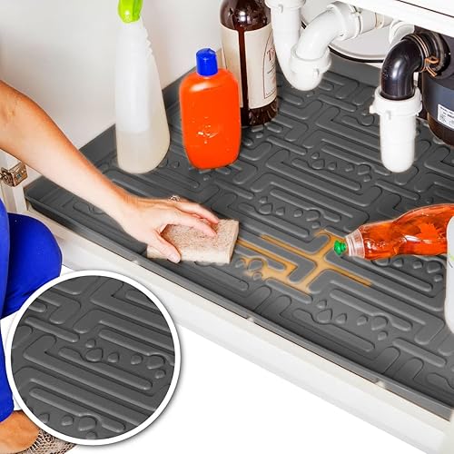 XTREME MATS Waterproof Undersink Mat (Grey 31" 1/4 x 19