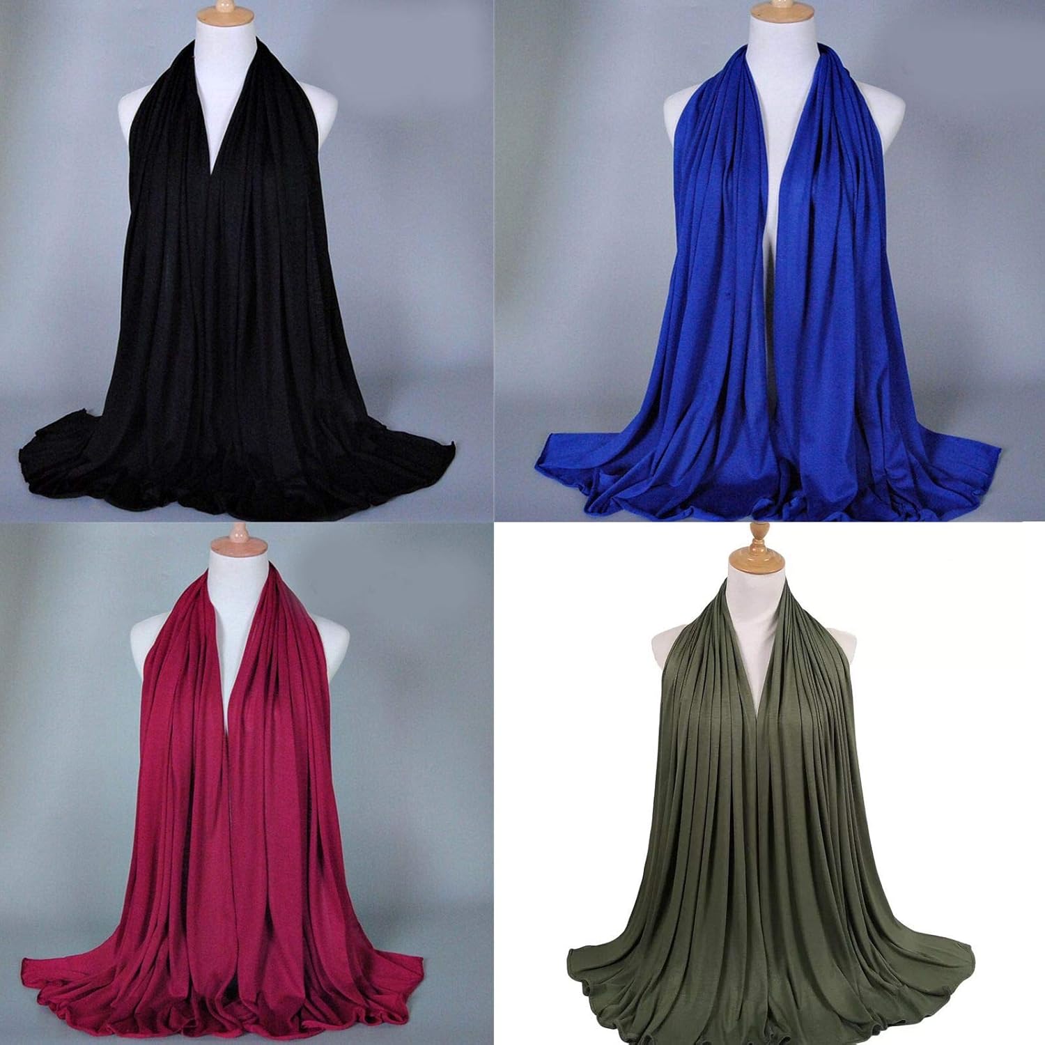 4 Packs Stretch Jersey Turban Heads Wrap African Head Wrap for Women Head Scarf Soft Headband Long Hair Scarf - Image 2