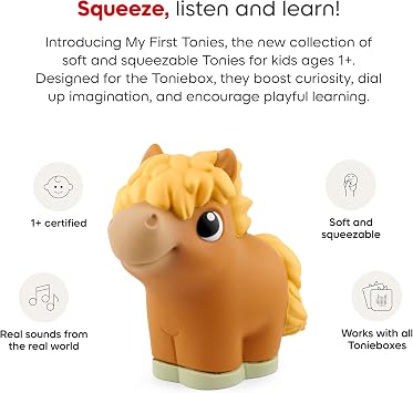 Tonies My First Farm Set - Cow, Pig and Horse Soft and Squeezable Audio Toy Figurines