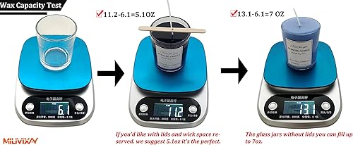 Miniatura 5 de MILIVIXAY Paquete de 12 tarros de vela de vidrio verde mate de 7 onzas con tapas y kits de fabricación de velas, tarros de velas vacíos a granel
