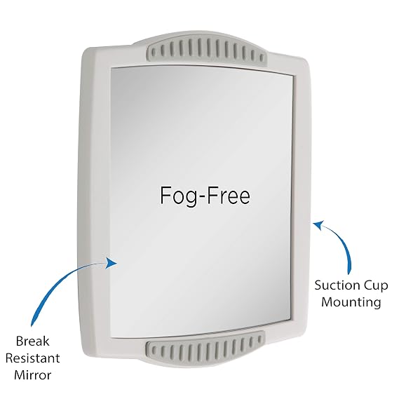 Zadro Z Fogless Clip-on Shower Mirror, 4.5-Inch