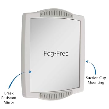 Zadro Z Fogless Clip-on Shower Mirror, 4.5-Inch