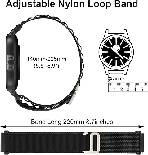 Miniatura 5 de AK Bandas de nailon para Amazfit Bip 3 Pro Bip 3 Bip U Pro Bip U Bip S Lite Bip S Bip Lite Amazfit GTR 1654in 0787in correa de reloj inteligente
