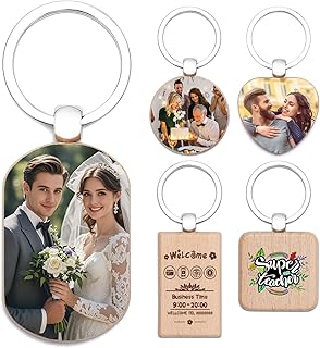 1-1000Pcs Custom Personalized Wooden Keychain Bulk, Engraved Wood Keychains for School/Family/Promotion/Company Events