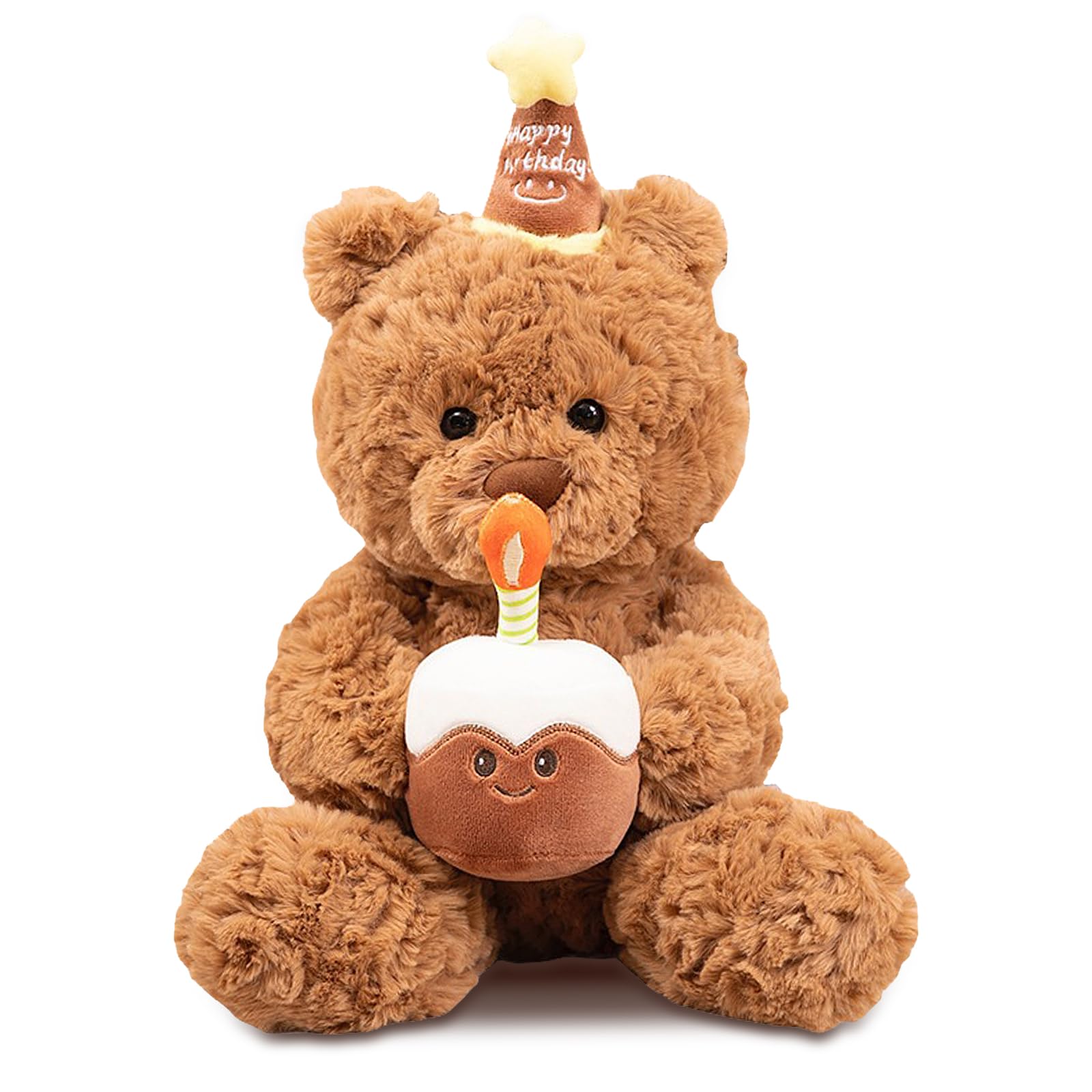 Ositos de Peluche, Osito de Peluche 30cm, Juguetes de Peluches Suave, Osito con Pastel y Sombrero, Teddy Bear, Adorable de Peluches de Feliz Cumpleaños, Regalo de Cumpleaños para Niños