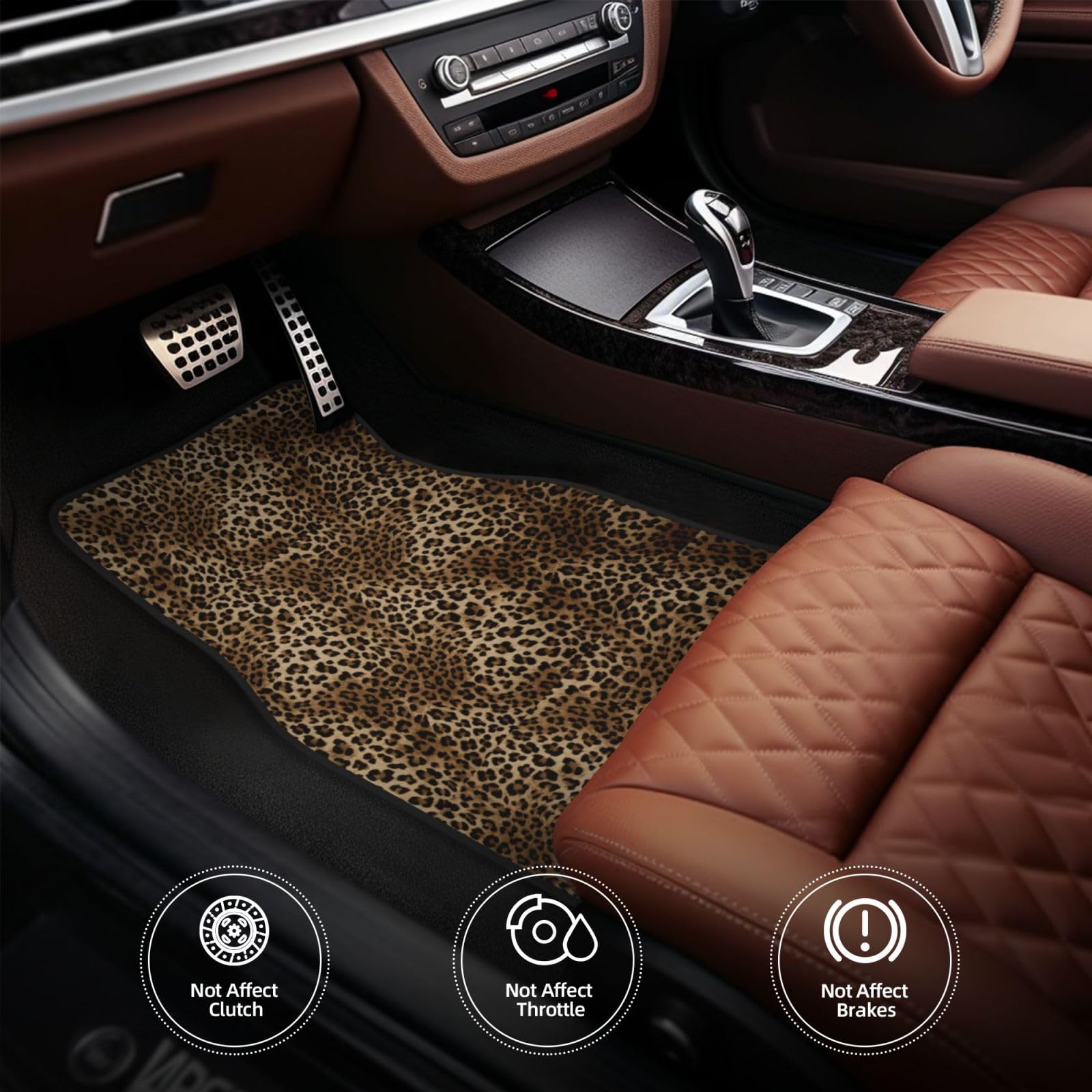 Klassischer Leopardenprint, 4er-Set Auto-Fußmatten, Neopren-Fußmatten für Fahrzeuge, rutschfeste Auto-Fußmatten, Autozubehör
