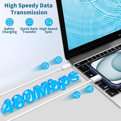 Miniatura 3 de Apple MFi Certified iPhone 17 Charger Fast Charging, LANWK 2Pack 20W USB-C Charger Dynamic Power Adapter Type-C Wall Charger + 6FT Type-C Cable for