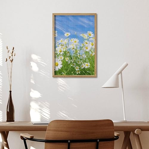 Miniatura 5 de Kit de pintura de diamante de margarita, taladro cuadrado completo, manualidades artísticas para decoración de pared del hogar