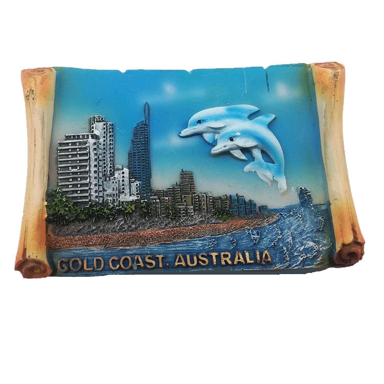 Muyu Magnet Blue And White Gold Coast Australia Fridge Magnet Tourist Souvenir Gift,Home & Kitchen Decoration Magnetic Sricker. Australia Refrigerator Magnet