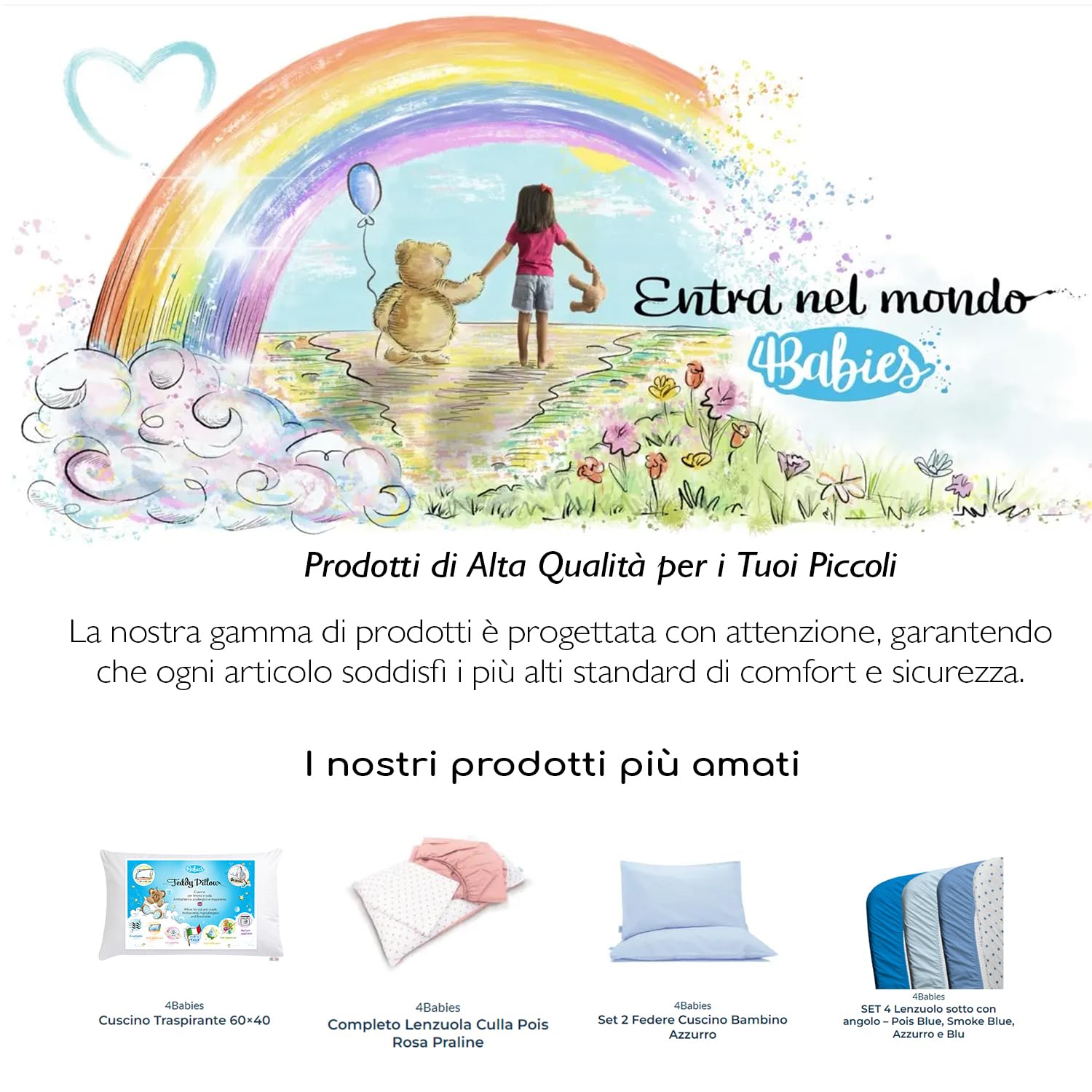 Federe Cuscino 40x60 Bambino Set 2 Puro Cotone Made in Italy OEKO-TEX Biancheria da letto Azzurro