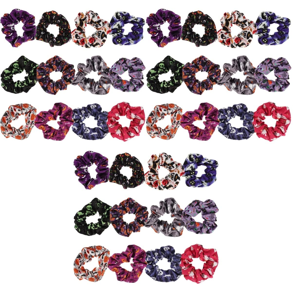 FOMIYES 36stücke Halloween Haargummis Für Elastische Scrunchies Für Partys Und Sport Bunte Haarbänder Für Dickes Und Lockiges Haar
