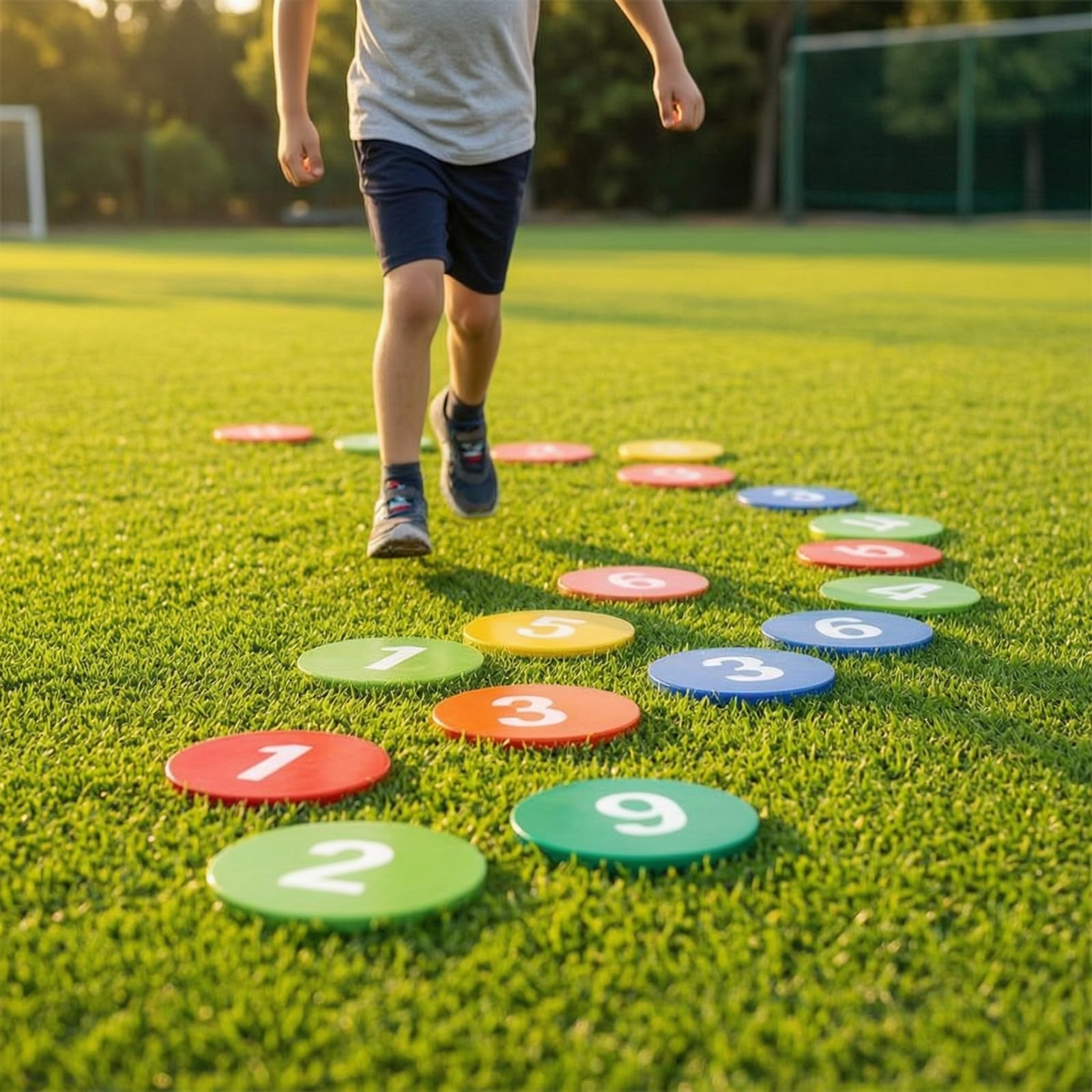 15 Pezzi Dischi Segnaposto Bambini Allenamento Agilità Coordinazione PVC Antiscivolo Resistenti al Calpestio con Stampa Nitida Adatti per Palestra, color to 4