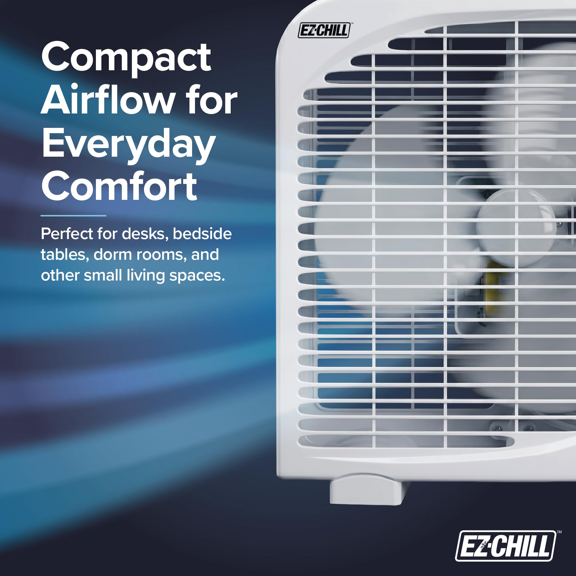 EZ-CHILL 9" Portable Box Fan - Quiet Cooling -4