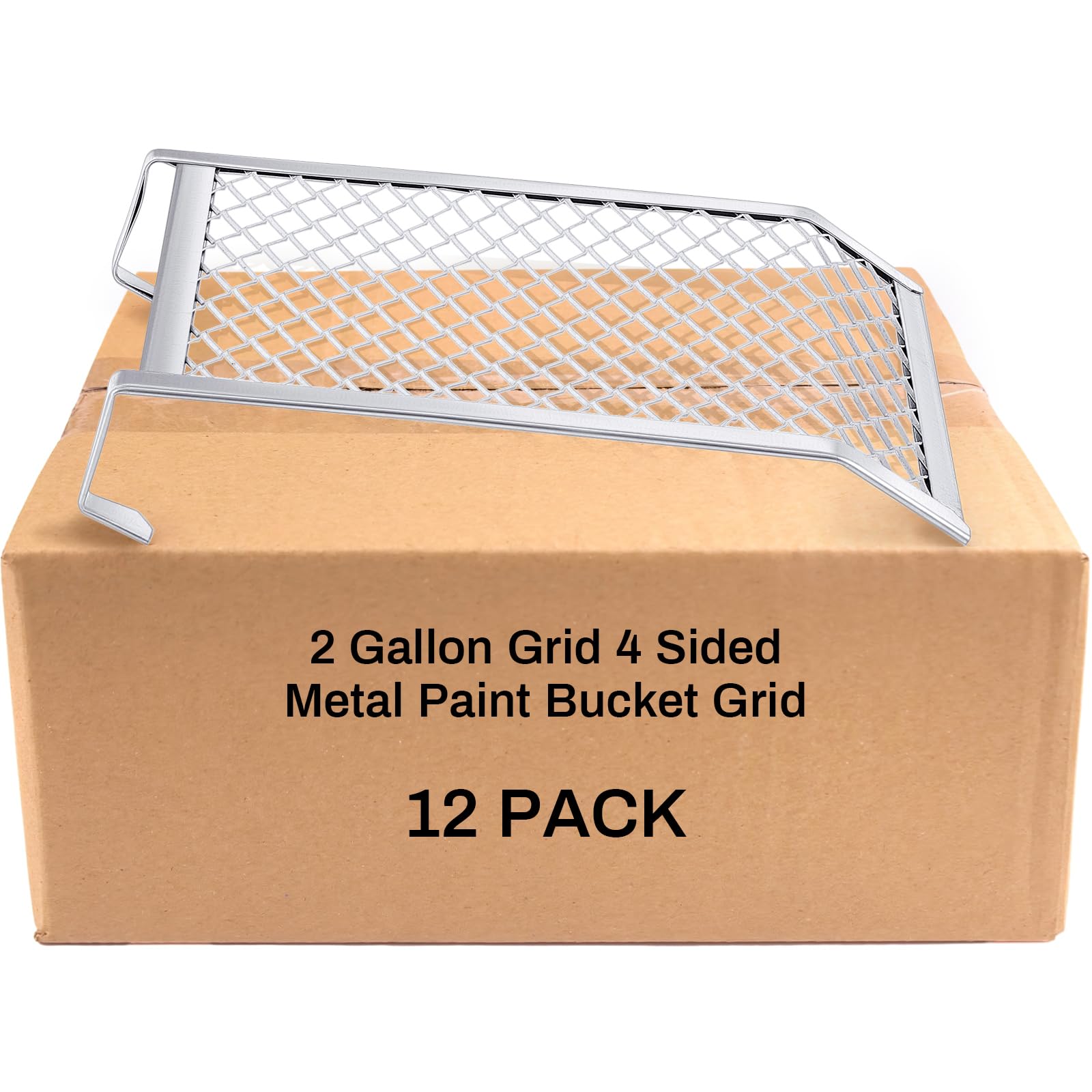 Landhoow 12 Pcs Paint Roller Grid for 2 Gallon Buckets, Metal Paint Screen