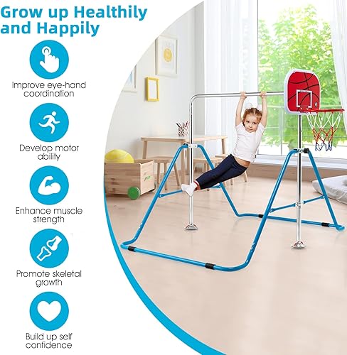 Miniatura 5 de Costzon Gymnastics Bar With Basketball Hoop