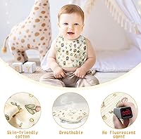 Vista 4 de Zainpe 6 baberos de muselina de algodón suaves y absorbentes para recién nacidos babeando alimentación