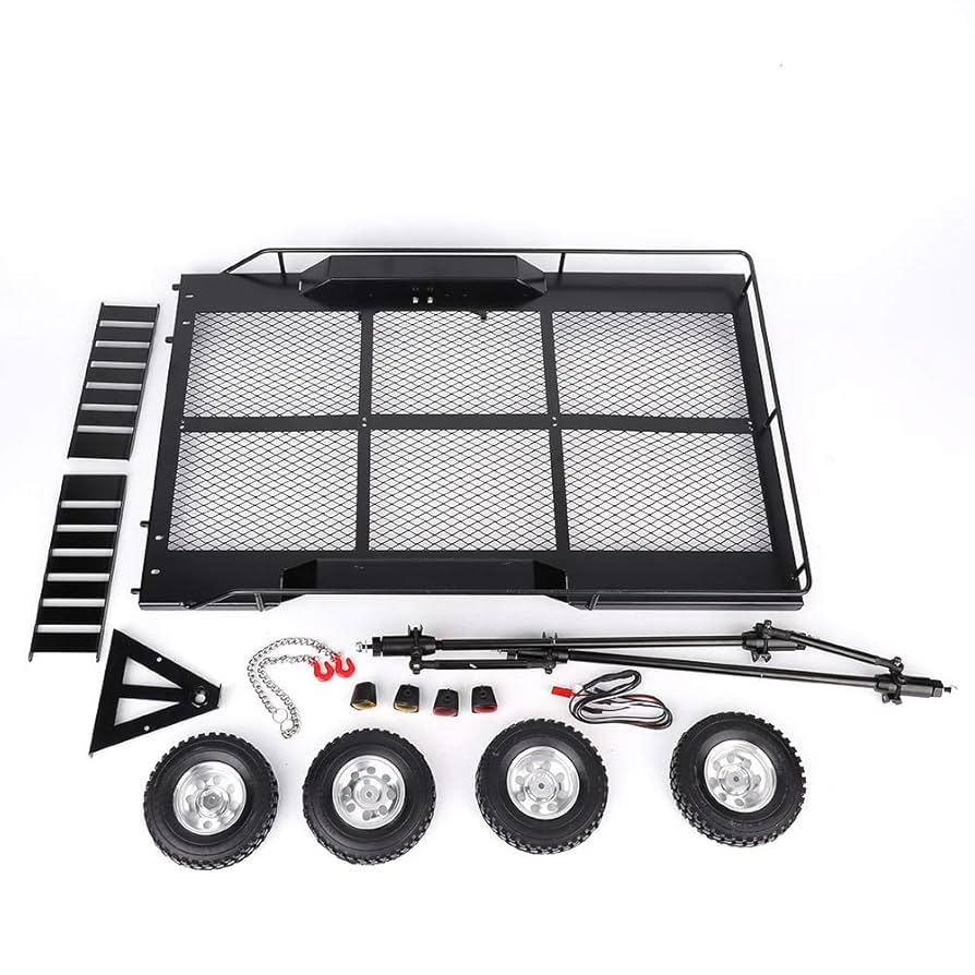 RCトレーラー1:10スケールデュアルアクスルフラットベットトレーラー Amazon.co.jp: RCトレーラー 1:10スケール デュアルアクスル