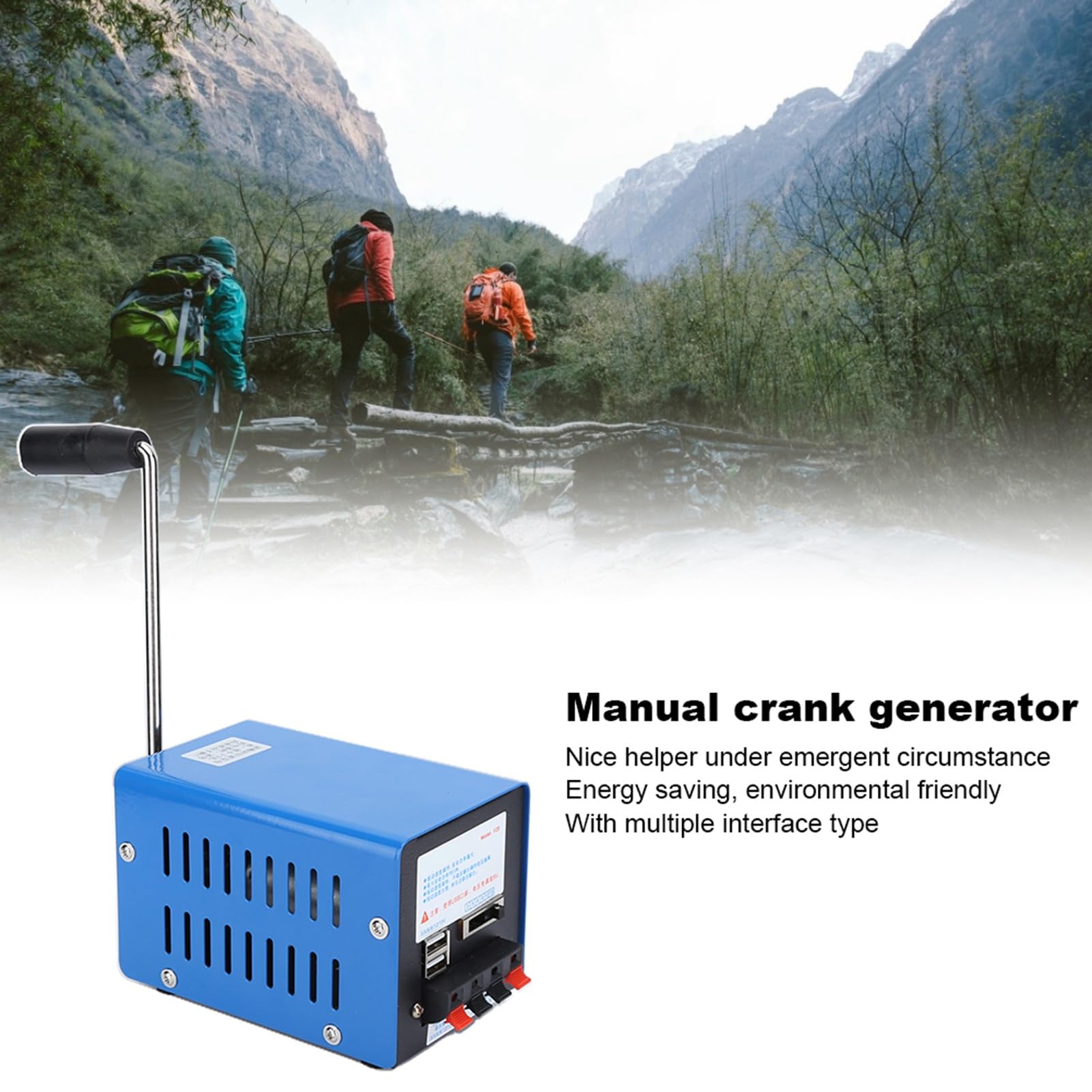 Generatore A Manovella A 2000 Giri/Minuto, Dinamo Di Emergenza Con Ricarica Usb 3V-15V, Dinamo Manuale Ad Alta Potenza 20W, Generatore Portatile A Manovella Per Viaggi, Campeggio, Escursionismo