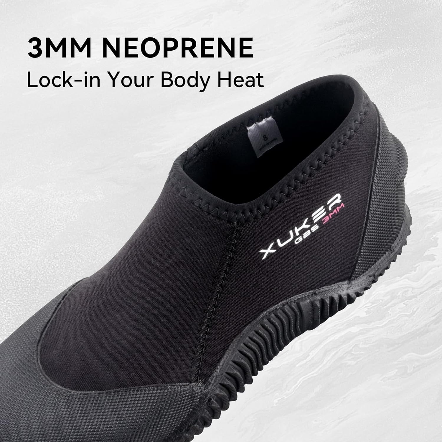 XUKER Neoprene Diving Scuba Boots Men Women 3mm Wetsuit Water Booties with Anti-Slip Sole Sand Beach Shoes - Image 4