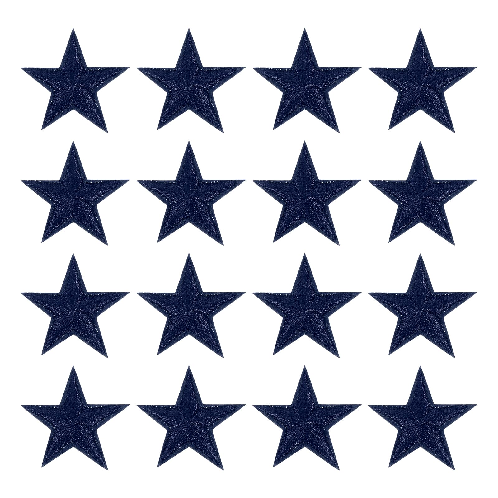 sourcing map 16Pcs Iron on Star Patches, Sew on Star Embroidered Patches, Decorative Repair Patch Applique for DIY Crafts Backpacks Bags Hats Clothes, 29mm Dark Blue โ image 1