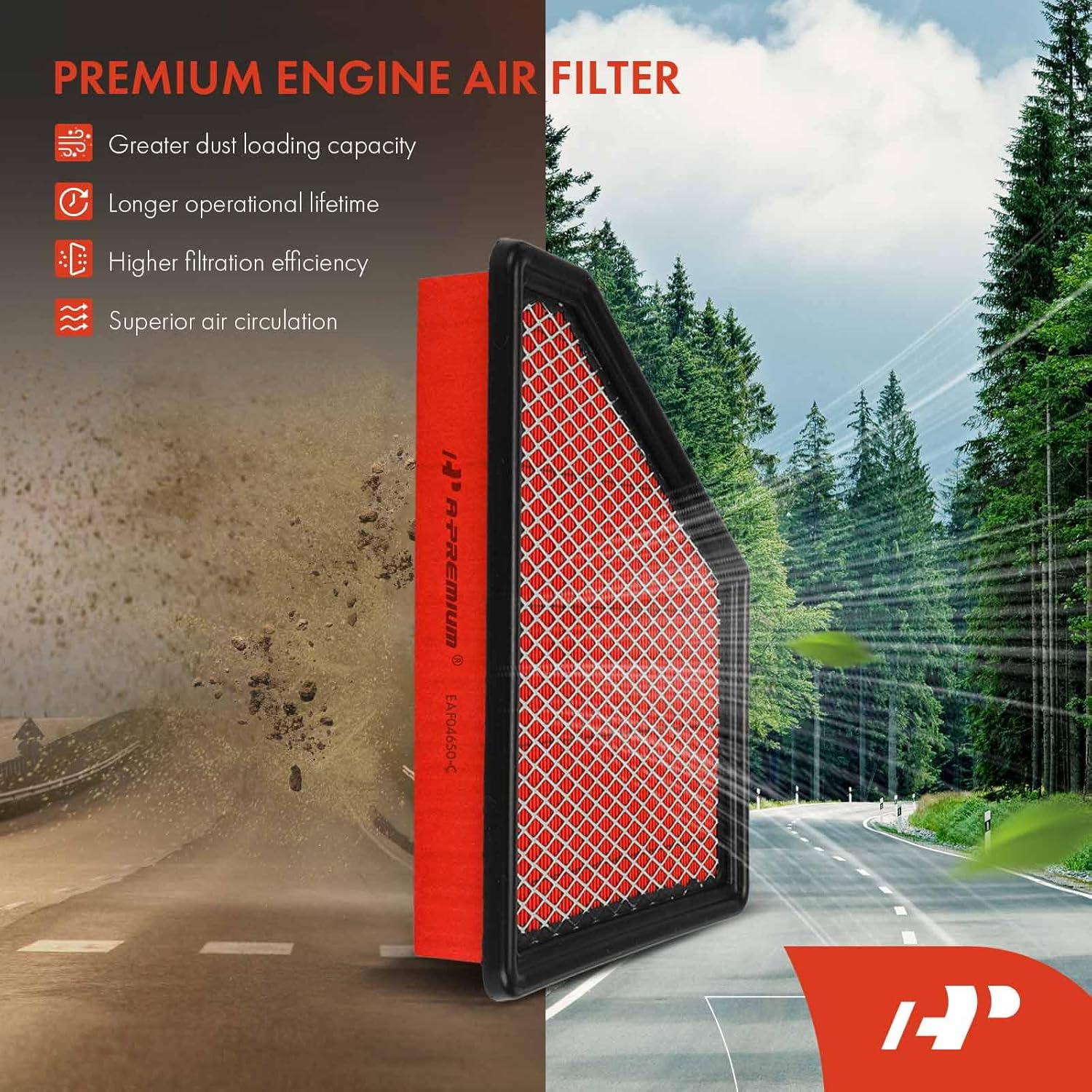 A-Premium 2-PC High-performance, Pre-oiled Engine Air Filter Compatible with Chevrolet Equinox 2010-2017 & GMC Terrain 2010-2017, 2.4L 3.0L 3.6L, Replace# SPA-2439, 23335811
