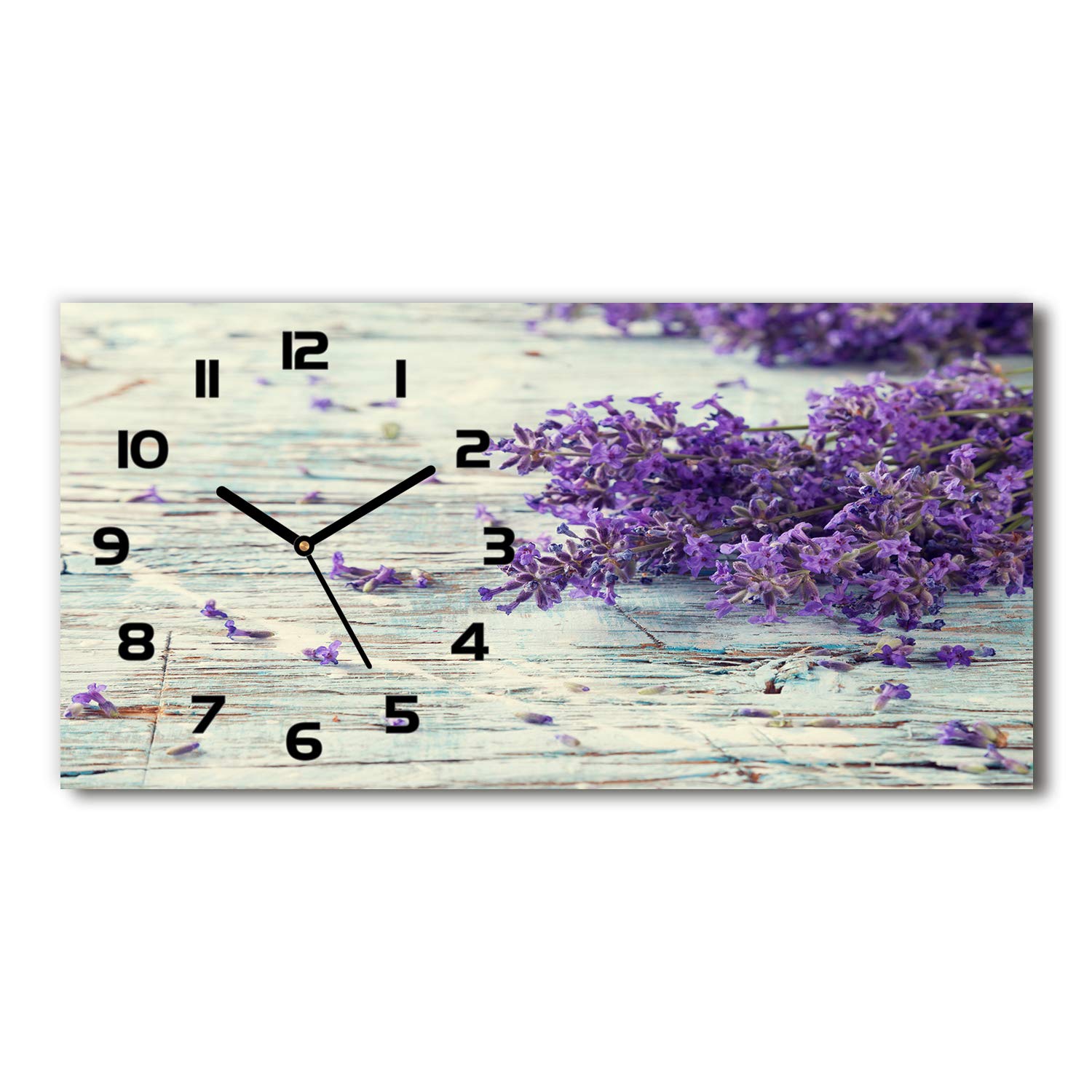 Horloge en verre salon design Tulup grand format moderne lavande pour pied