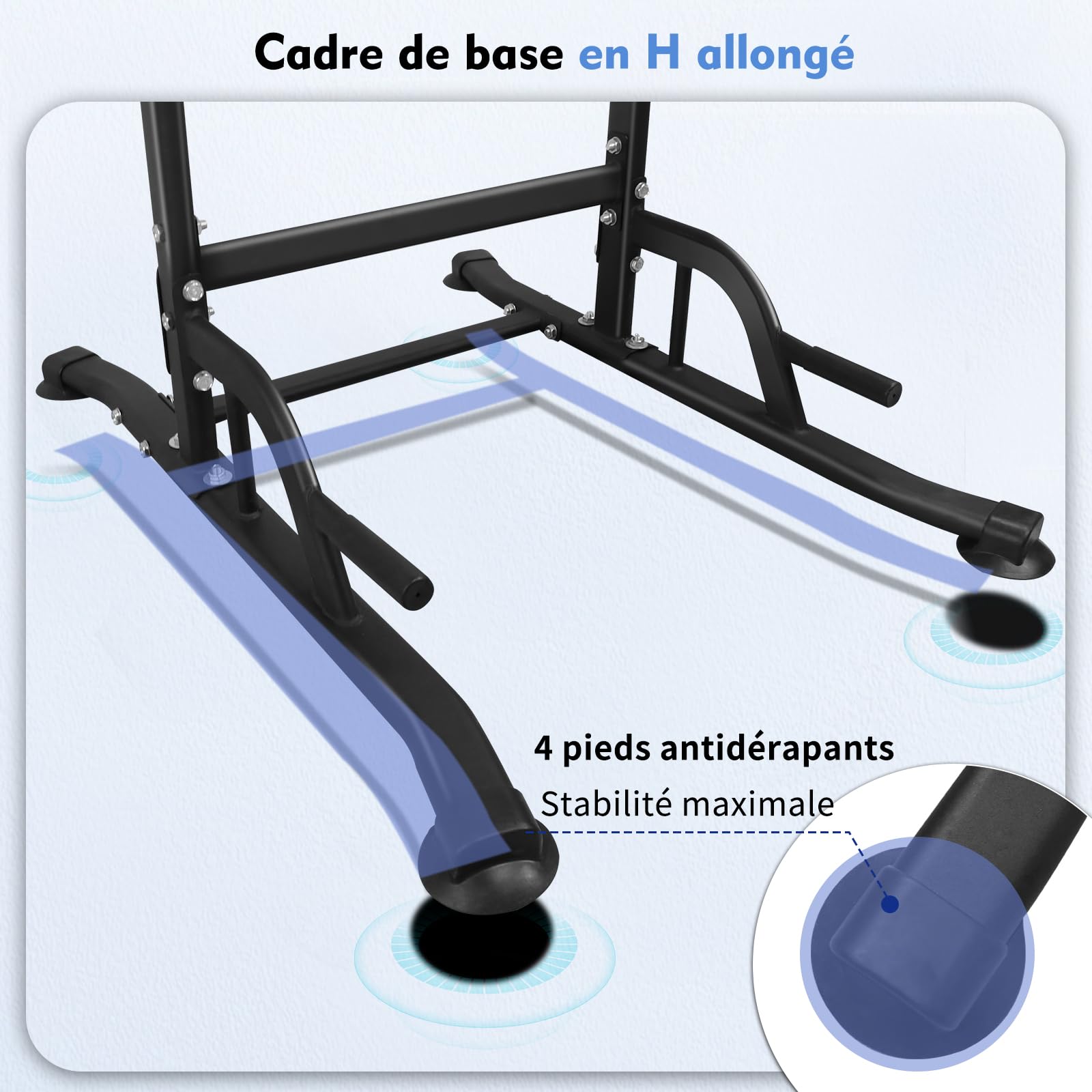 DH FitLife Power Tower Dip Station Équipements de sport avec barre de traction, barres de dip et dos, Station de musculation, Station de fitness, Chaise romaine musculation, Power Rack pour la maison