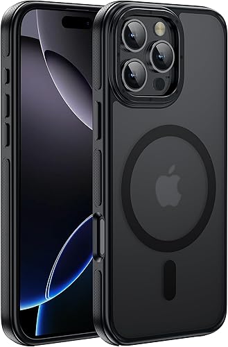 Yzoiko Funda magnética fuerte para iPhone 16 Pro Max protección de grado militar de 10 pies compatible con MagSafe a prueba de golpes, delgada funda