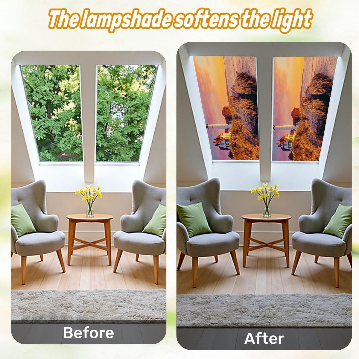 Fluorescent Light Covers for Ceiling Lights Rocky Coastline Portland Maine Easy to Install Magnetic Light Filter for Classroom Office Hospitals School Home Decor