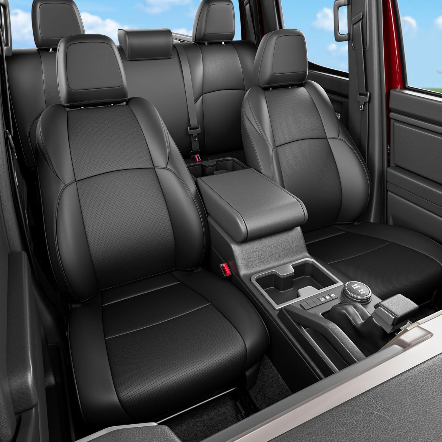 PTYYDS Car Seat Covers Compatible with 2024-2026 Toyota Tacoma Seat Protector Black Full Set Cover Replacement for 2024-2026 Toyota Tacoma Accessories