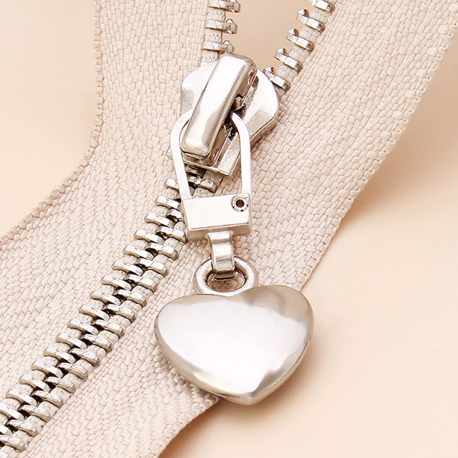 8 Cursori Per Cerniere In Metallo - Forma Cuore E Ciondolo, Riparazione Universale - Foto 12