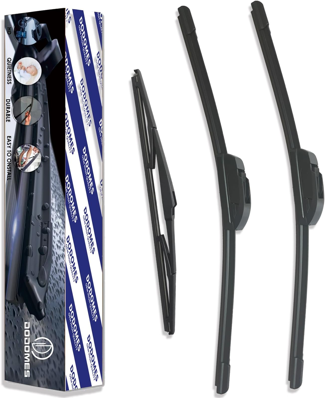 DODOMES 24"+20" Windshield Wipers with 11" Rear Wiper Blade Replacement for Kia Sorento 2011 2012 2013 2014 2015, 2010-2020 Kia Soul Soul EV-Original Factory OEM Quality (Pack of 3)