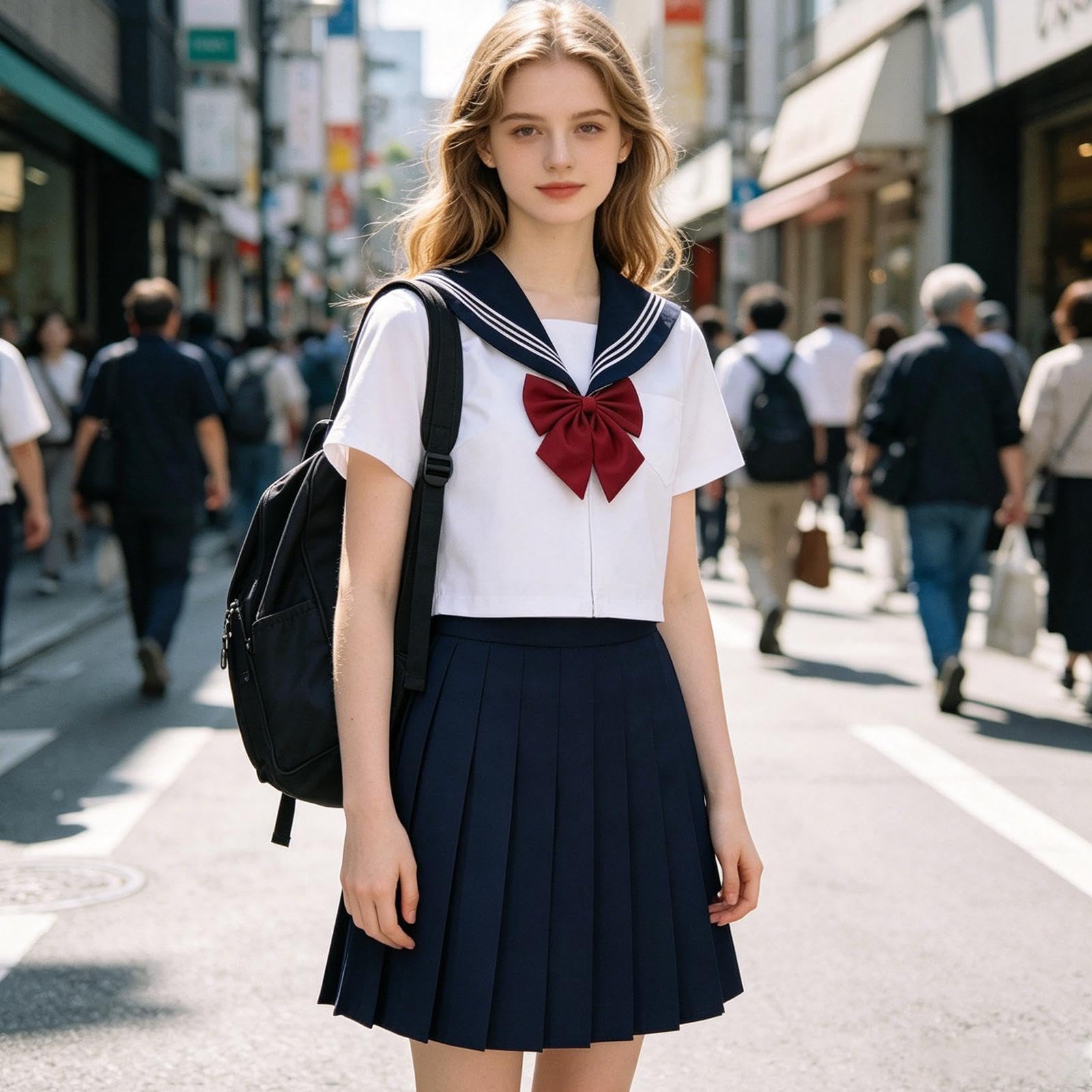 Uniforme da marinaio giapponese, gonna a pieghe comoda, abbigliamento da marinaio, cosplay, scuola, per eventi teatrali, cosplay, eventi, riunioni, feste, bambini, giovani studenti