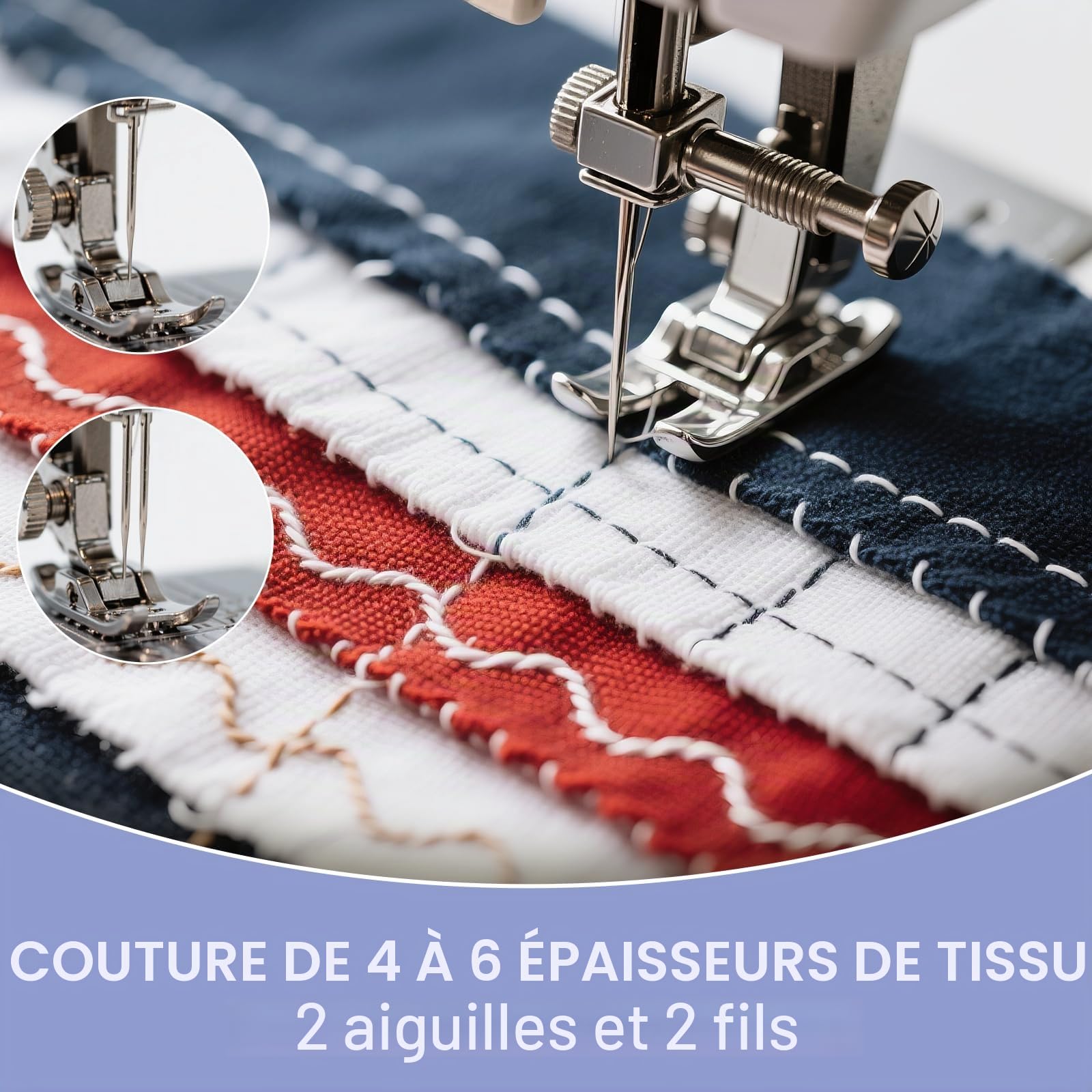 Qoosea Machine à Coudre Portable Débutant, 16 Modèles de Points Petite Machine à Coudre électrique avec Kit Accessoires, Mini Sewing Machine Facile à Utiliser avec lumière LED, Violet