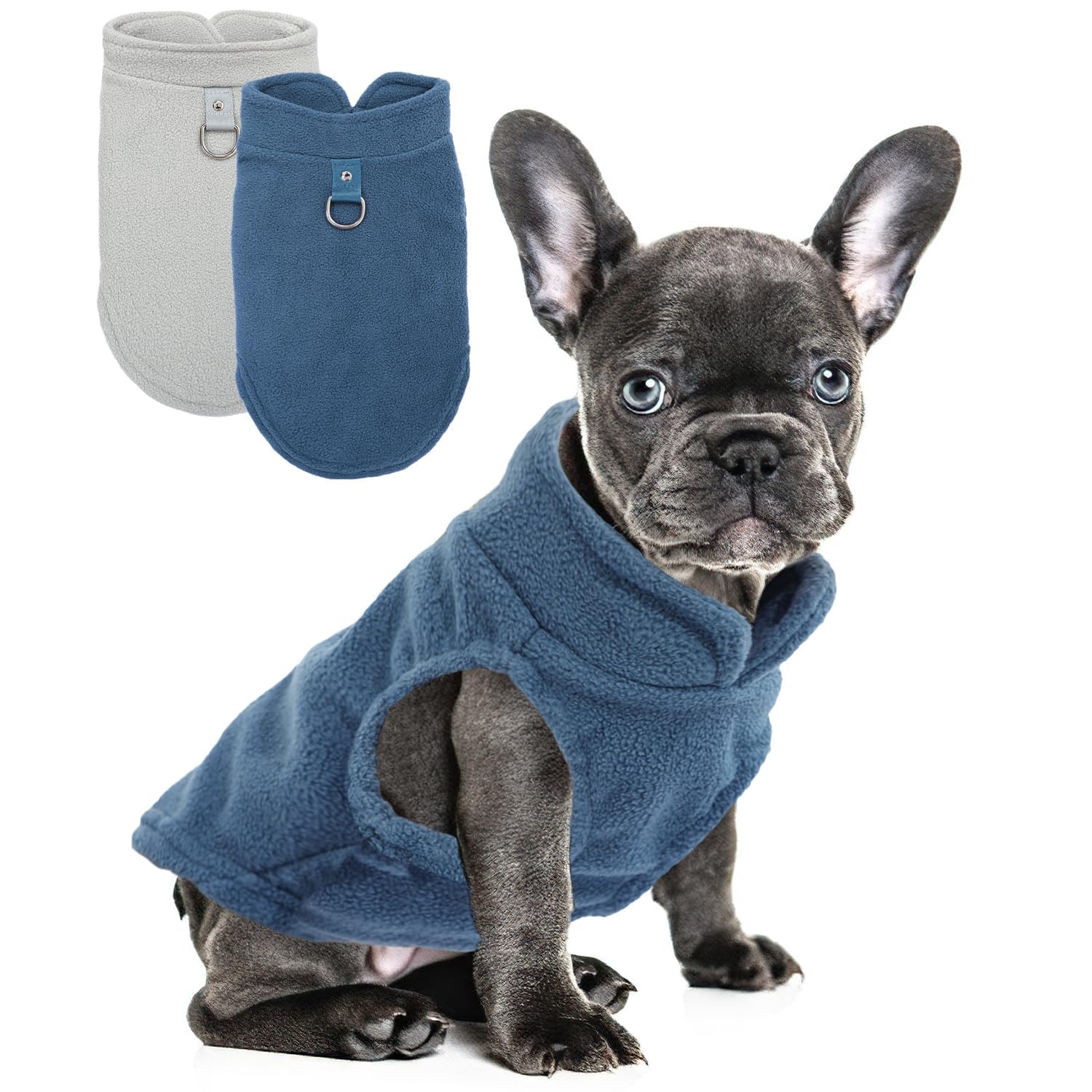 2 Pack Dog Sweater with Leash Ring Winter Warm Pet Sweater Thick Clothes Coat Fleece Dog Sweaters for Medium Dogs Girl Boy for French Bulldog, Dachshund,XXL(27-36lbs)