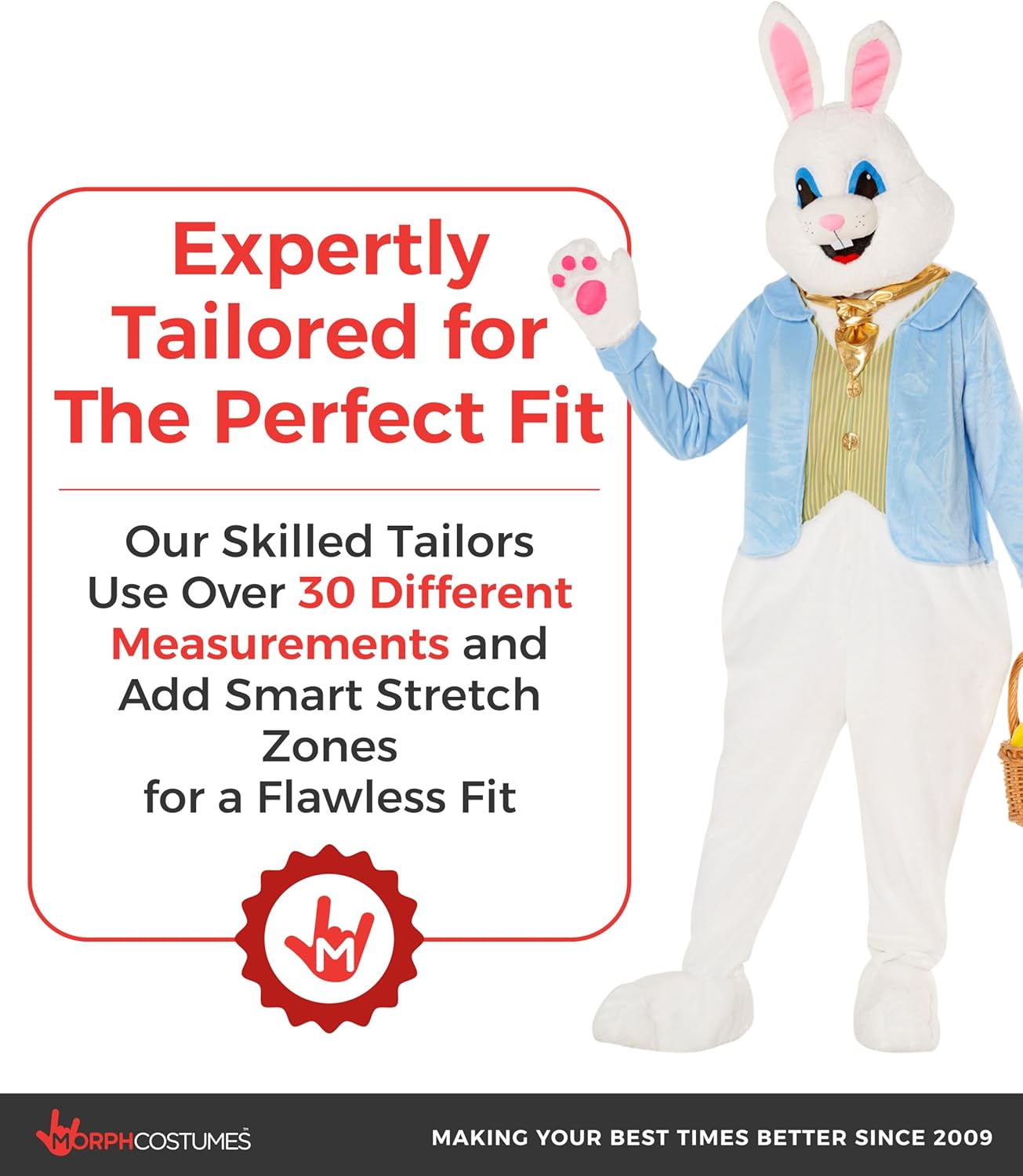Morph Deluxe Easter Bunny Costume Adult, Bunny Suit, Easter Costumes for Adults, Rabbit Costume Adult - Image 7