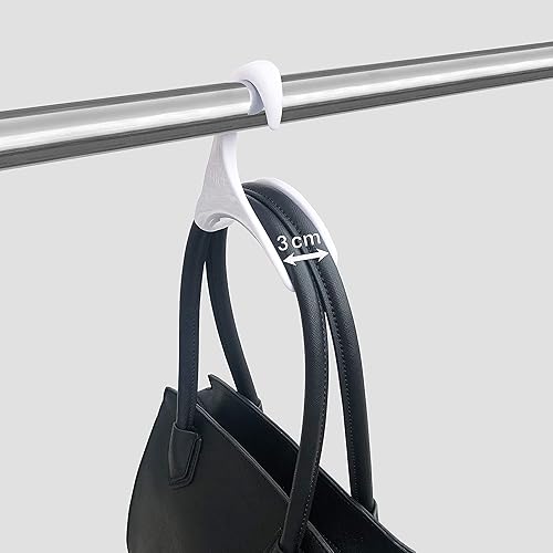 Miniatura 3 de HICE Juego de 2 ganchos para bolsos, organizador de bolsos de plástico resistente, soporte de almacenamiento de armario, ganchos para bolsas, se