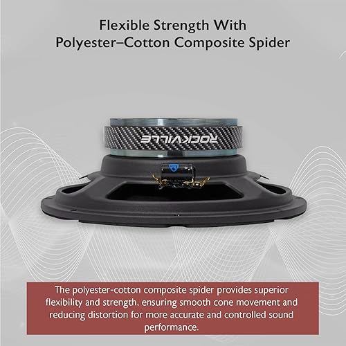 Miniatura 6 de Rockville RXM104 10" 600 vatios 4 ohmios SPL altavoz de bajo medio de rango medio para automóvil con bala