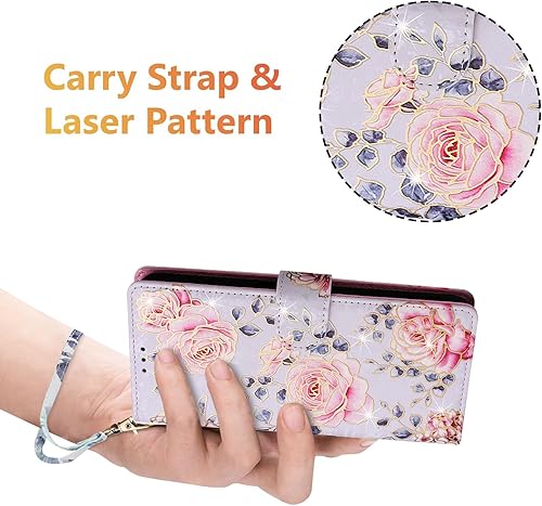 Miniatura 6 de UEEBAI Funda tipo cartera para Samsung Galaxy S23 5G, funda de teléfono de piel sintética con función de soporte, bloqueo RFID, funda con tapa,