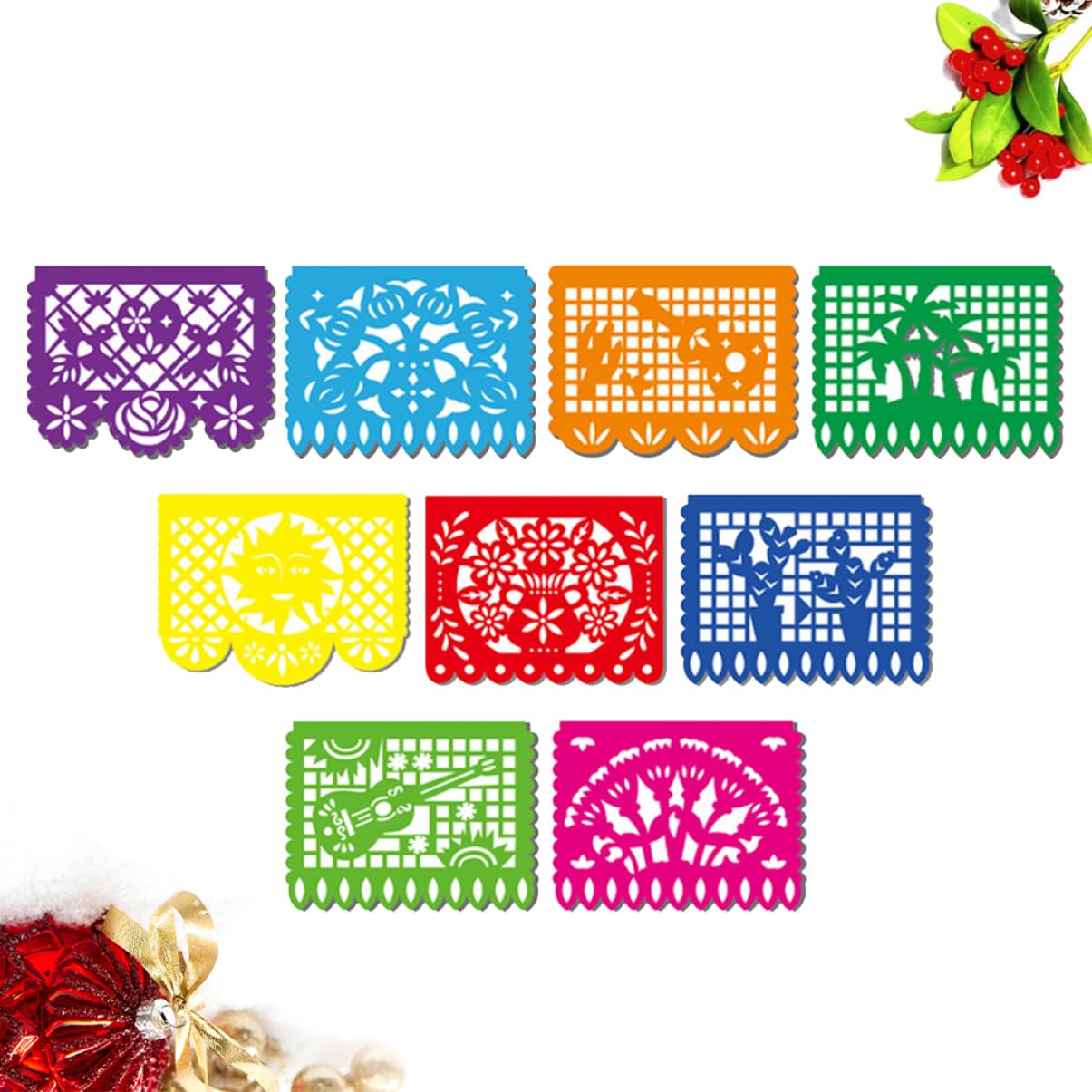 ABOOFAN Decoration 3 Juegos De De De Arte Latte De Fiesta Mexicana Guirnalda Del Día De Los Muertos Banderines De Flores De Papel Mexicano De Fiesta Pancartas