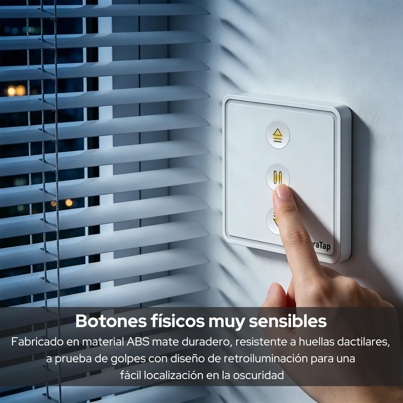 Interruptor Inteligente WiFi para Persianas LoraTap - Control de Porcentaje 0-100%, con Botones Físicos, Compatible con Alexa/Google Assistant, Compatible con Temporizador y Programación