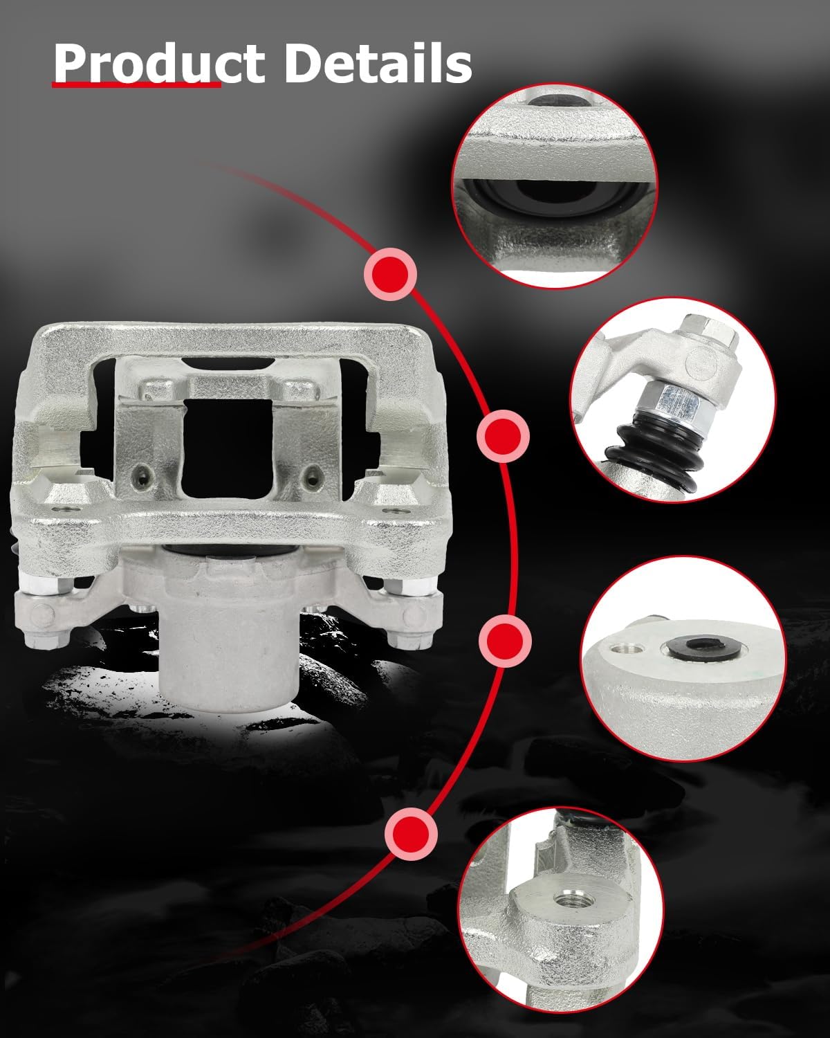 cciyu 19B6456 Rear Right Brake Caliper With Bracket For Hyundai For Sonata 2011-2015,For Kia For Optima 2011-2015