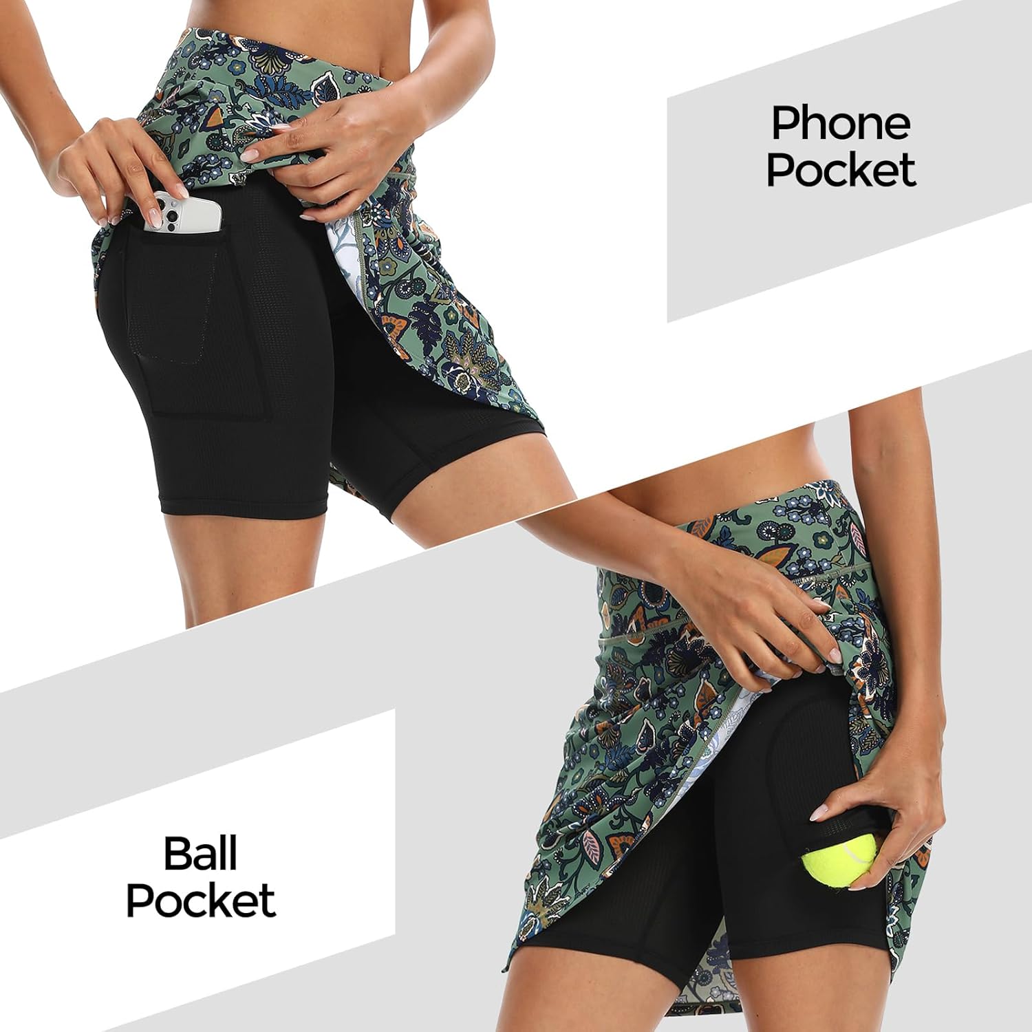 M MOTEEPI Skorts for Woman Golf Skirt Knee Length Tennis Athletic Skorts with Pockets - Image 4