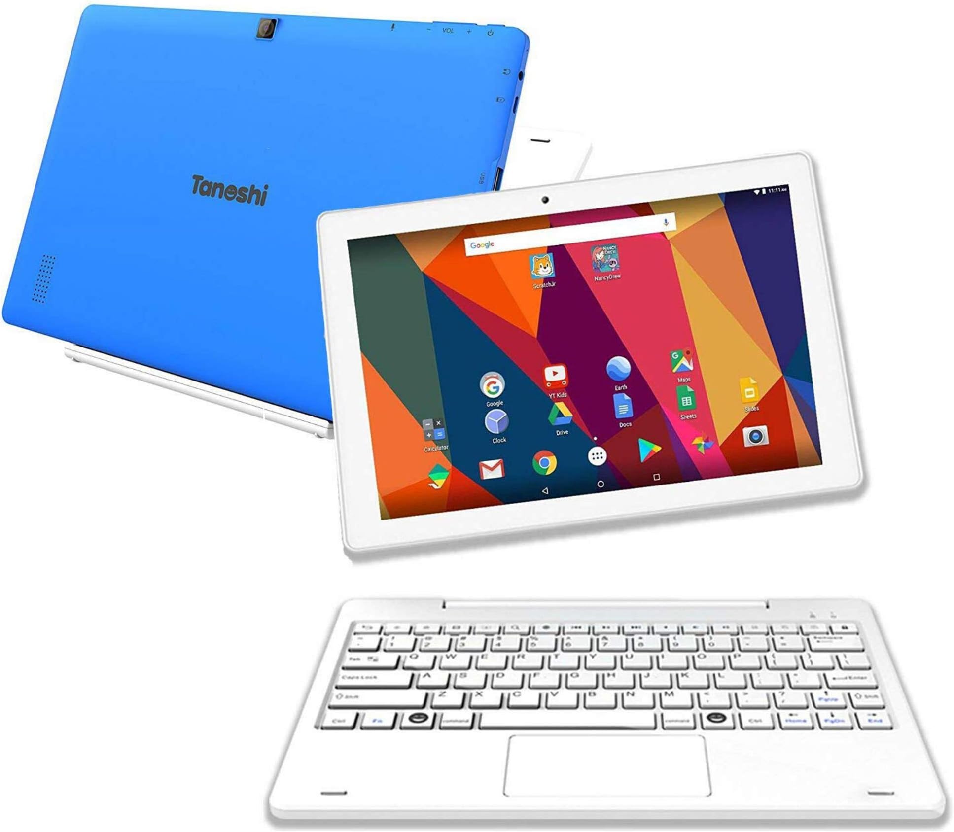 Tanoshi 2-in-1 Kids Computer a Kids Laptop for Ages 6-12, 10.1" HD Touchscreen Display (Blue)