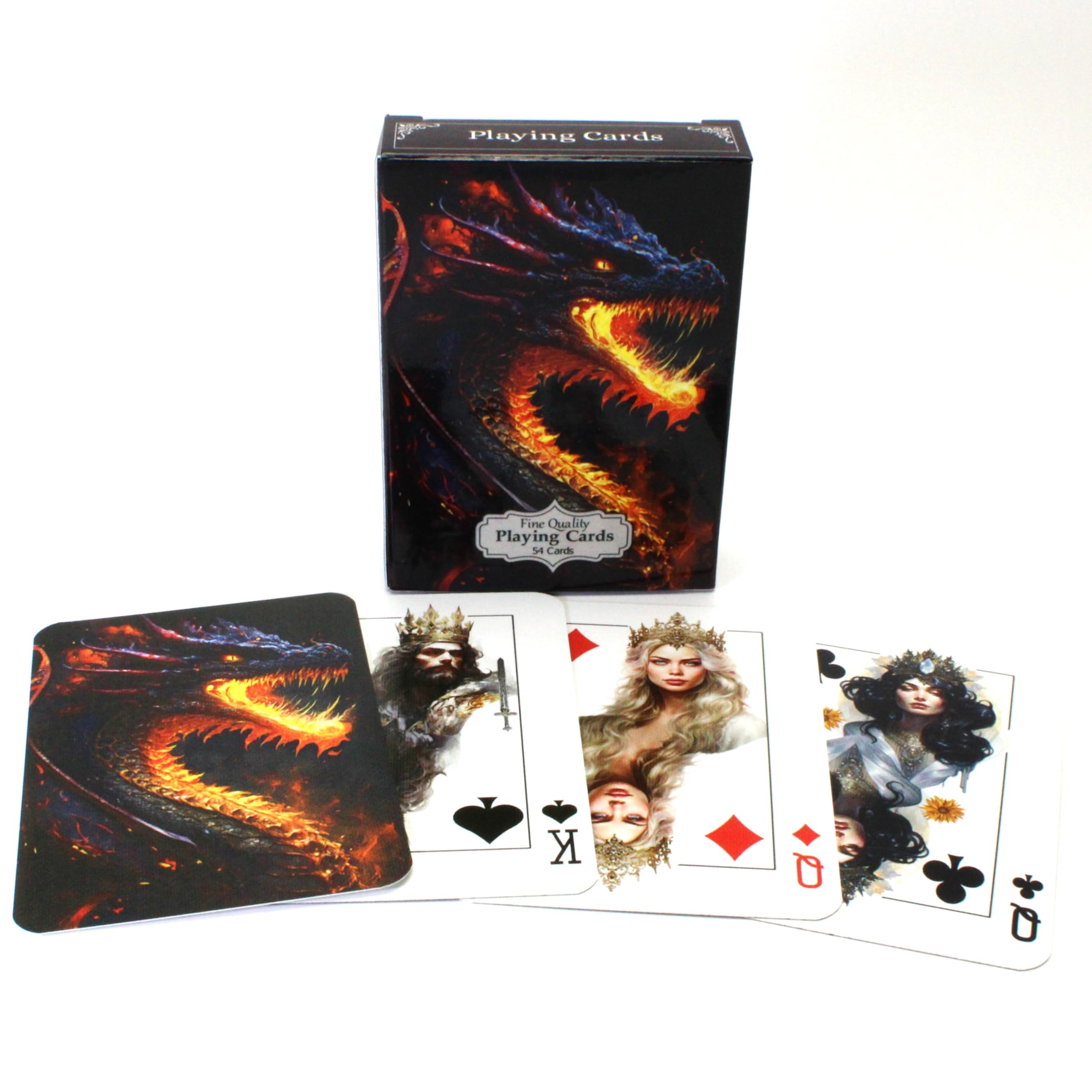 Dragon Playing Cards, Fantasy Art Poker Deck, Dragon Themed Deck, Unique Collector Cards (Fire)