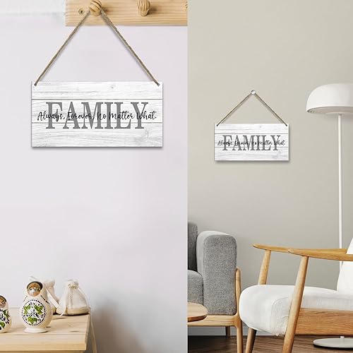 Miniatura 5 de Letrero colgante de madera para decoración de pared familiar, letrero familiar para decoración del hogar, placa familiar con texto en inglés "Family
