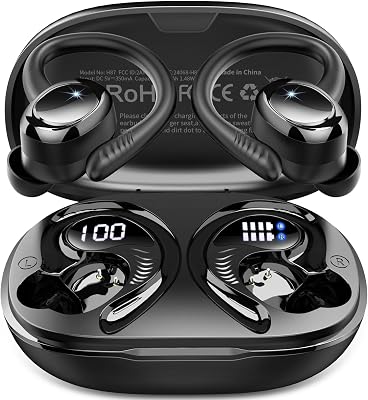 💎 80% MEGA DEAL! Wireless Earbuds Sport, 2026 Bluetooth 5.4 Headphones Running, HiFi Stereo Deep Bass in Ear buds, 50+Hrs ENC Noise Cancelling Earphone with Earhook, USB-C IP-X7 Waterproof Workout Gym for Android iOS