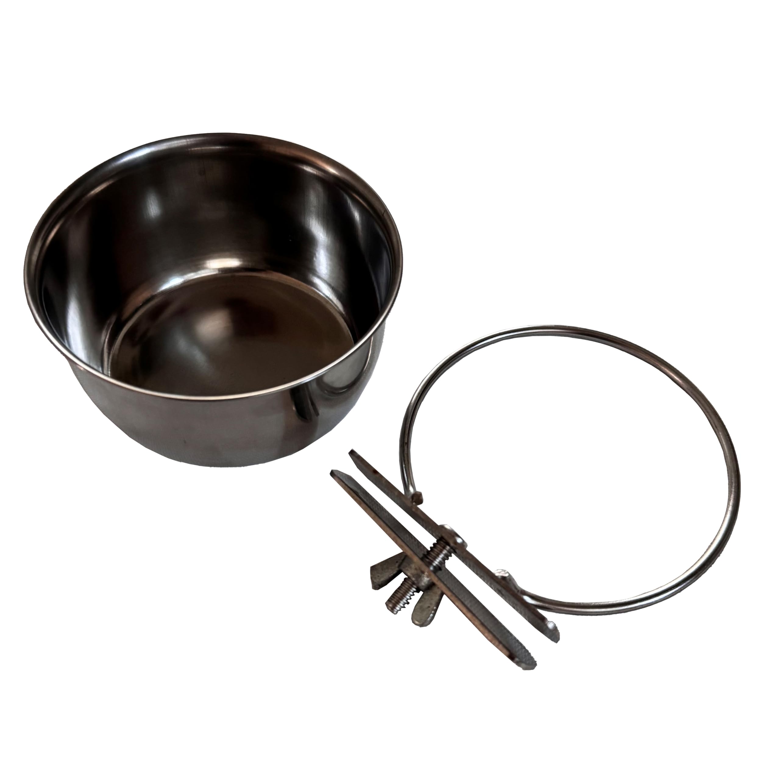SPOT Coop Cup Bolt Clamp - Stainless Steel Hanging Bowl for Crates, Removable, Chew-Proof Pet Feeding Dish, Ideal for Birds, Parrots, Rabbits, Ferrets, Reptiles, 1.25 Cups (10 Oz)